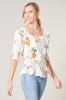 Priya Floral Square Neck Ruffle Blouse sold by Sugarlips