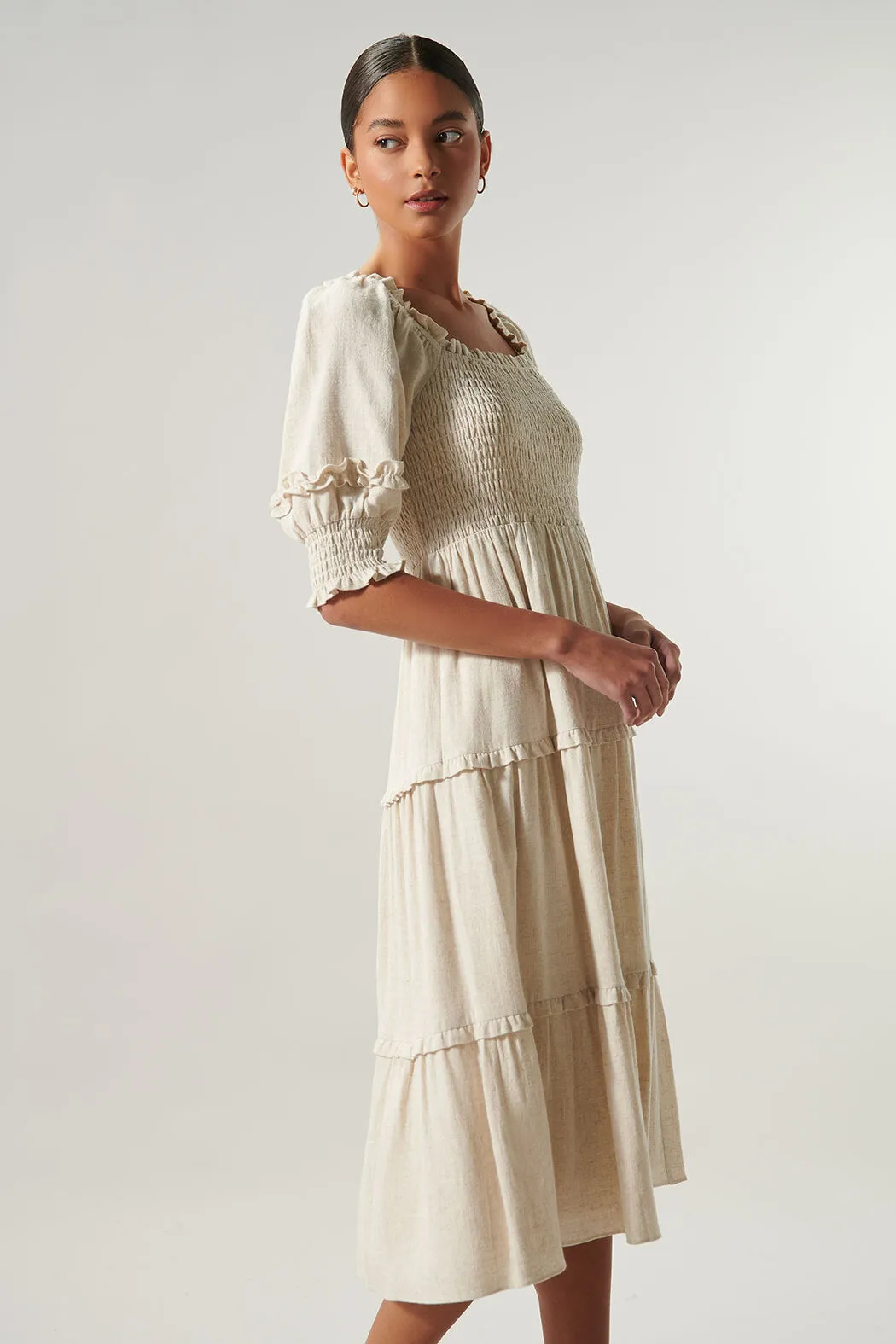 Saint Tropez Katya Tiered Smocked Midi Dress sold by Sugarlips product image thumbnail 3