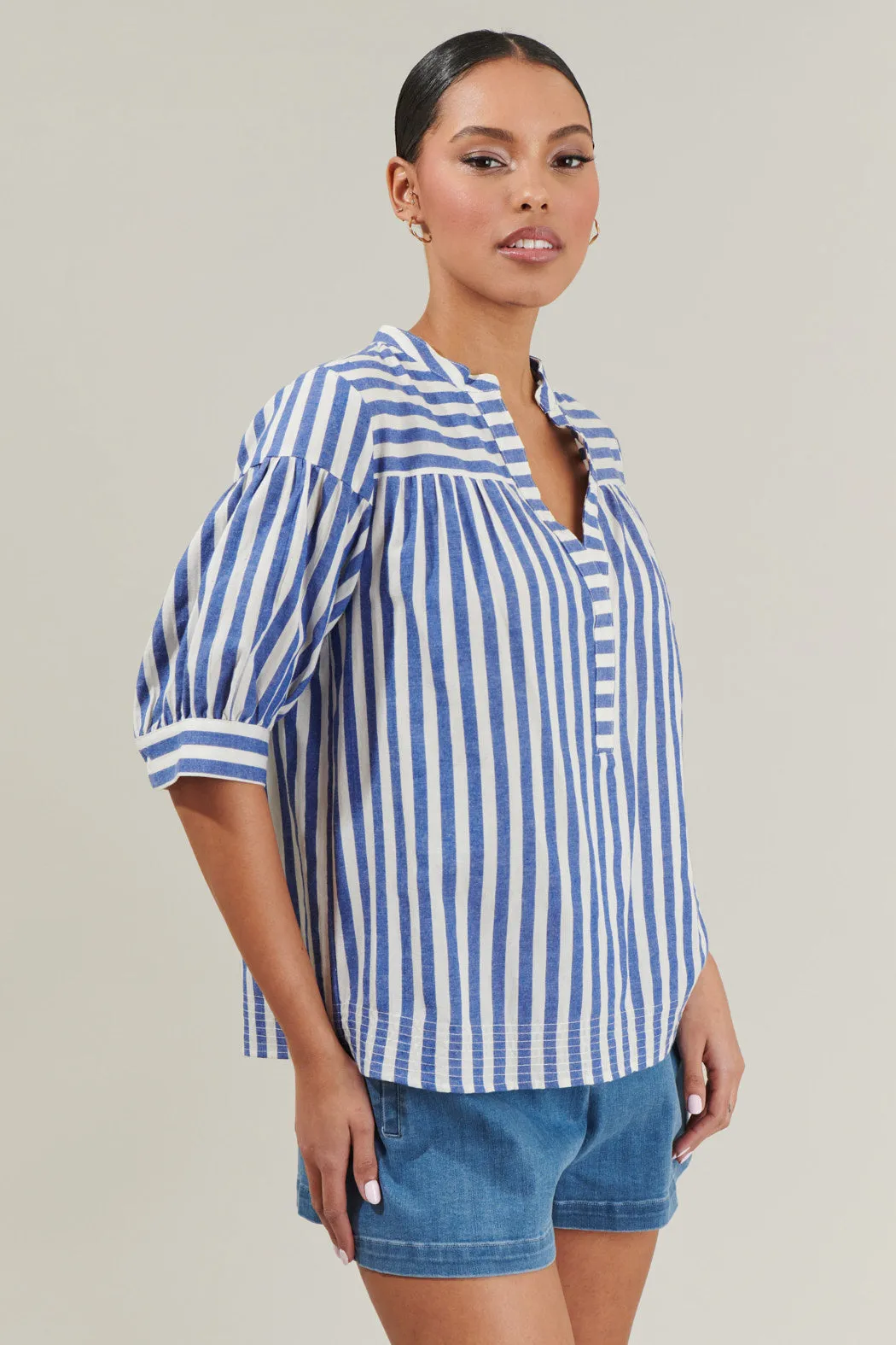 Catana Striped Split Neck Top sold by Sugarlips product image thumbnail 3