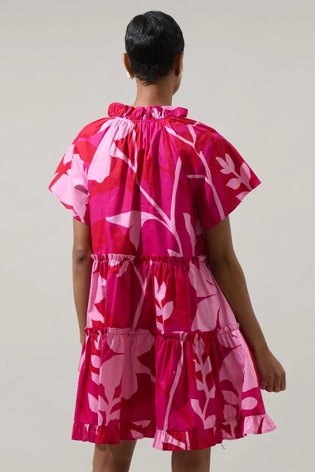 Mila Floral Pallas Poplin Tiered Mini Dress sold by Sugarlips product image thumbnail 3