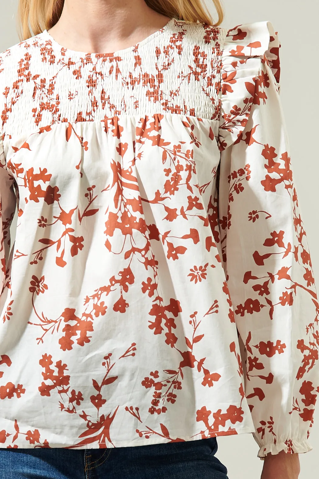 Garnet Floral Smocked Top sold by Sugarlips product image thumbnail 5