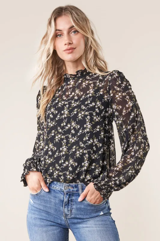 Pure Joy Long Sleeve Floral Top made by Sugarlips