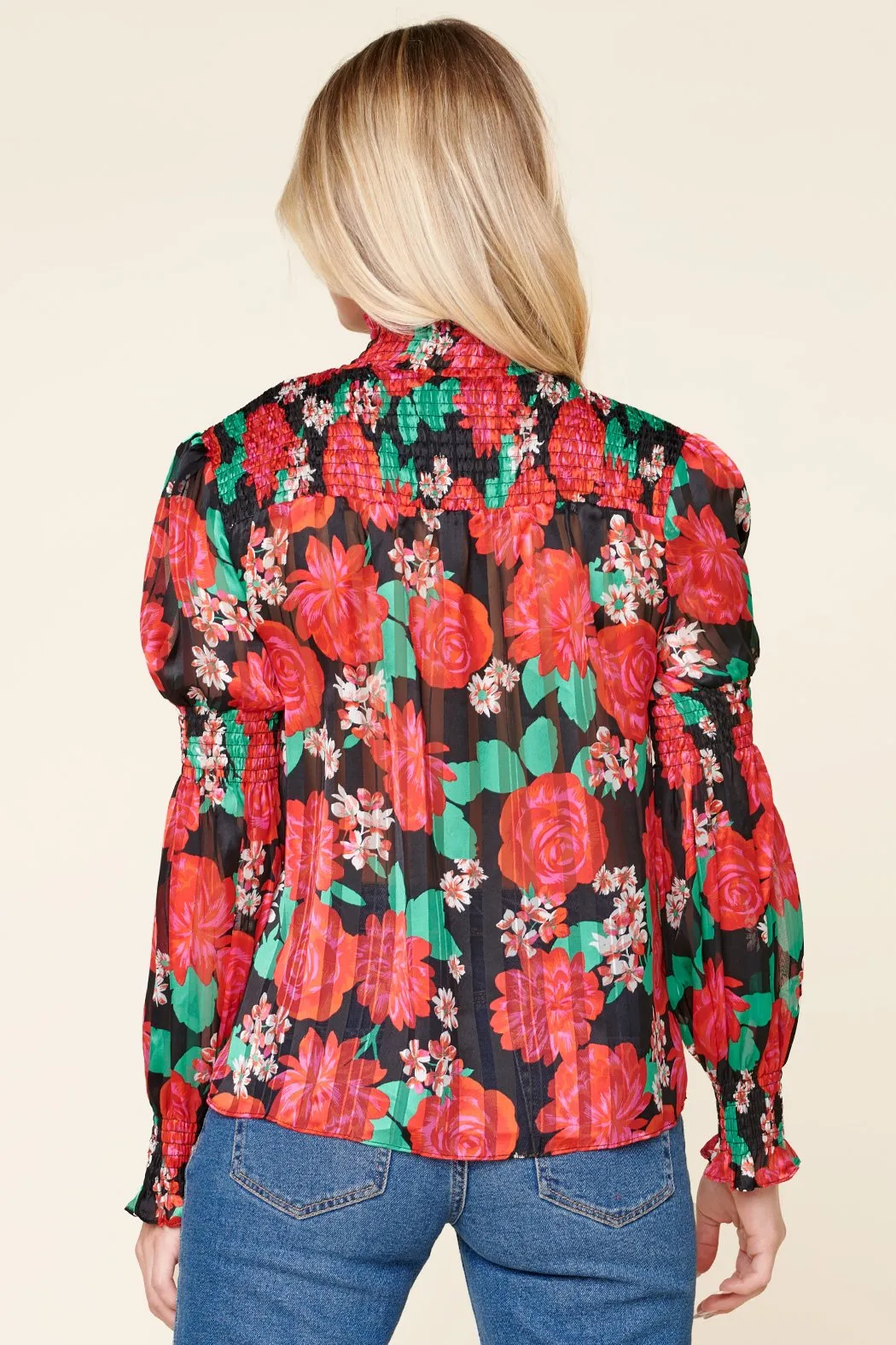 Rosabella Floral Garden State Smocked Yoke Top sold by Sugarlips product image thumbnail 3