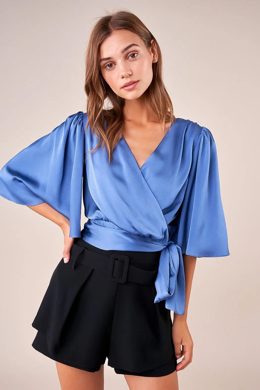 Electra Surplice Wrap Crop Top sold by Sugarlips