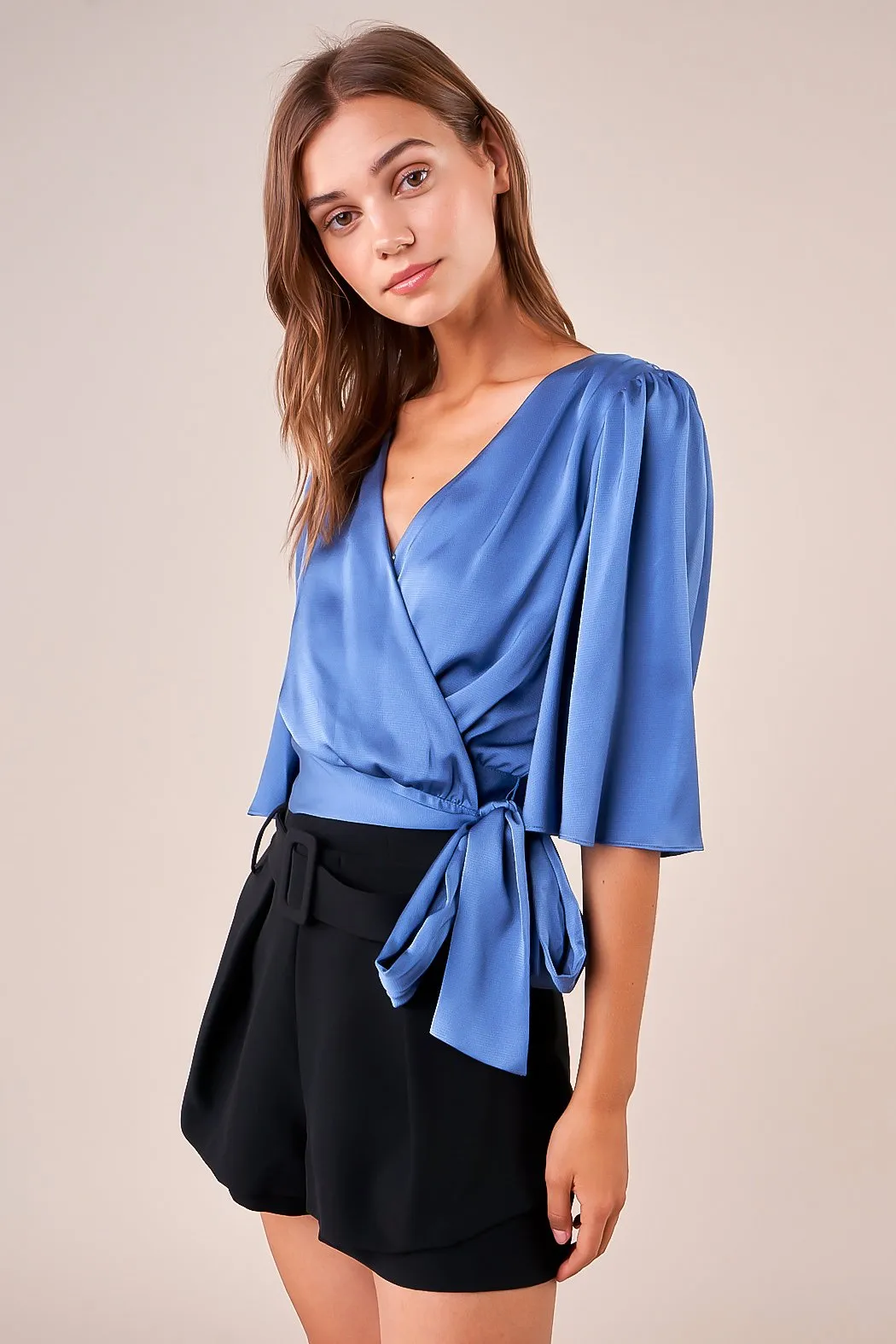 Electra Surplice Wrap Crop Top sold by Sugarlips product image thumbnail 3