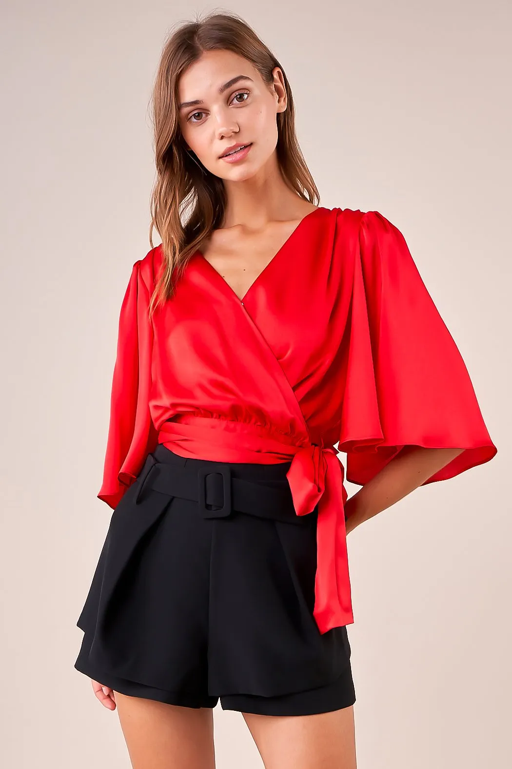 Electra Surplice Wrap Crop Top sold by Sugarlips product image thumbnail 5