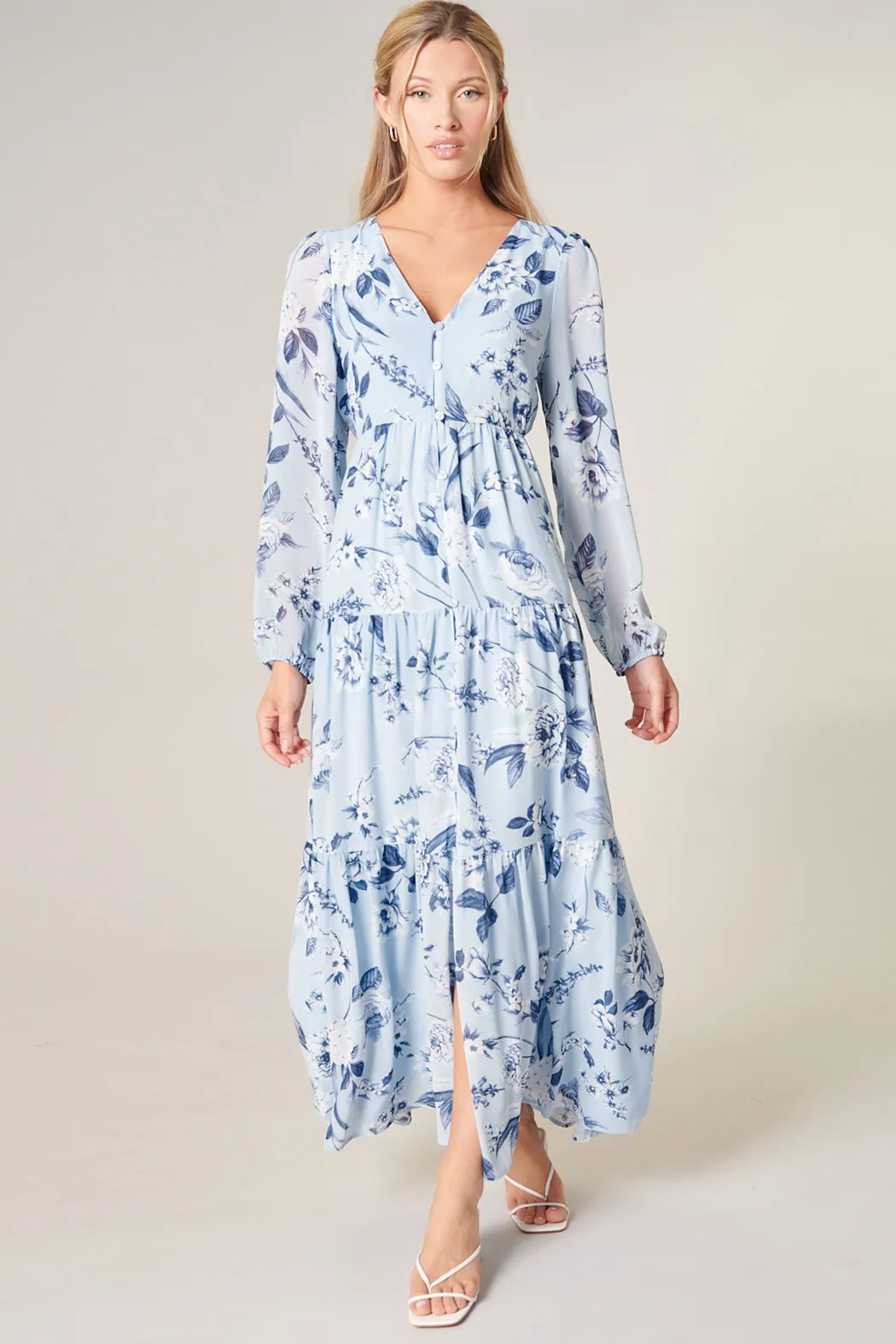 Cadaval Floral Mabel Tiered Maxi Dress sold by Sugarlips product image thumbnail 4