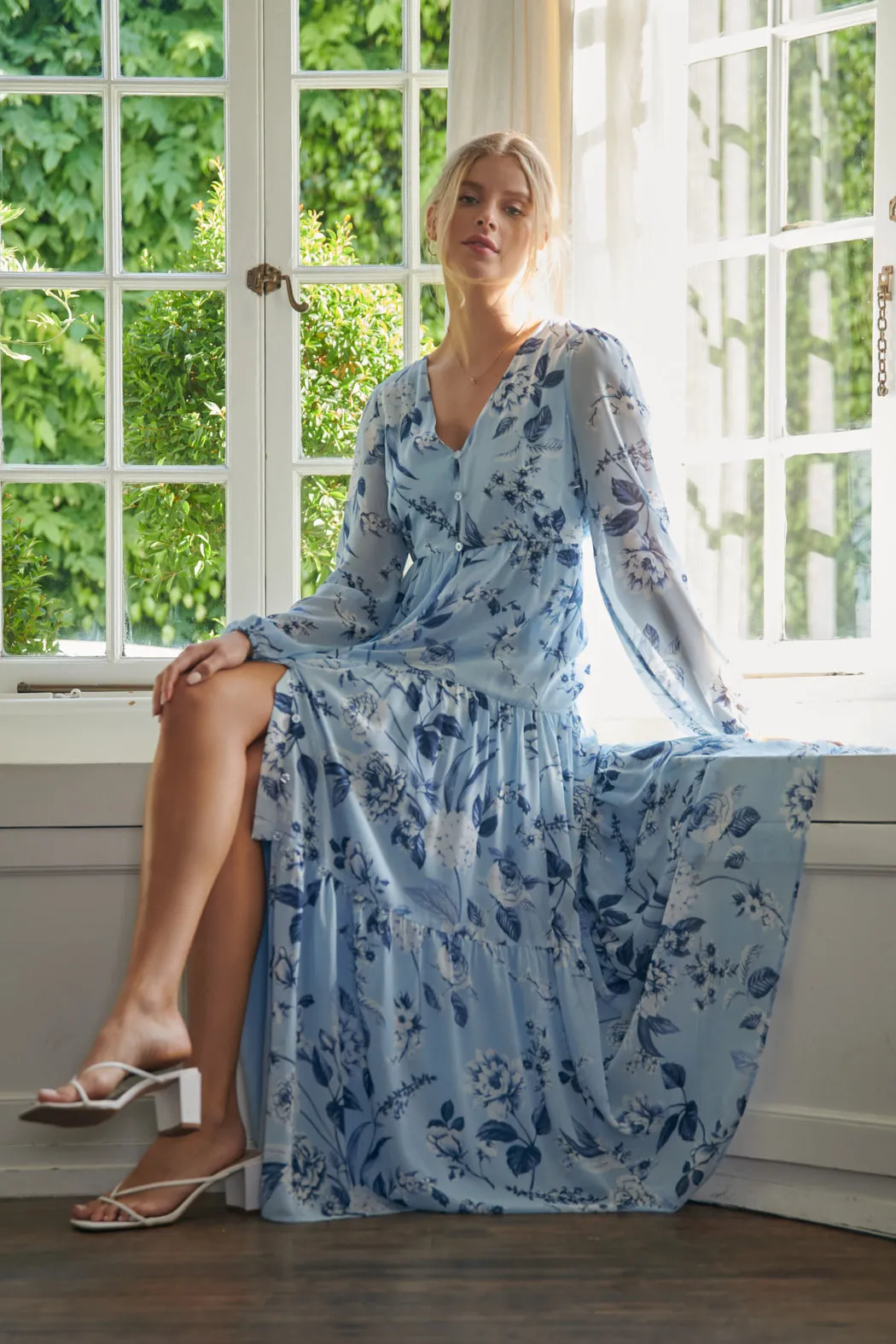 Cadaval Floral Mabel Tiered Maxi Dress sold by Sugarlips product image thumbnail 2