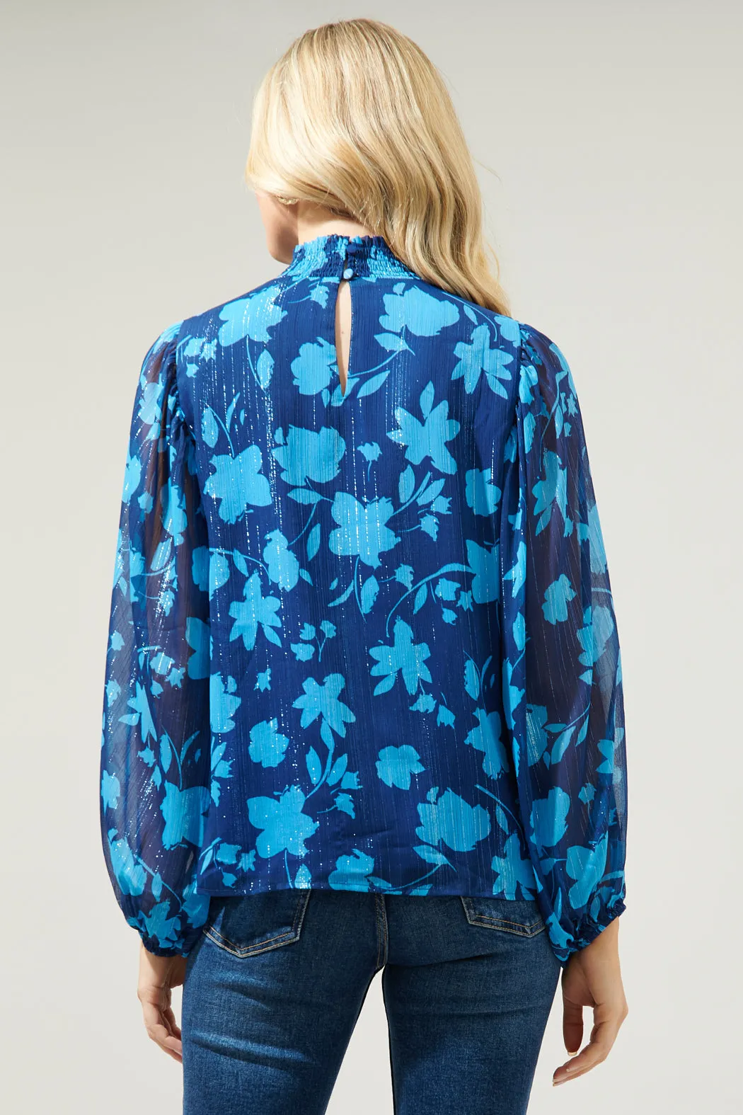 Sweetwater Floral Figaro Balloon Sleeve Blouse sold by Sugarlips product image thumbnail 2