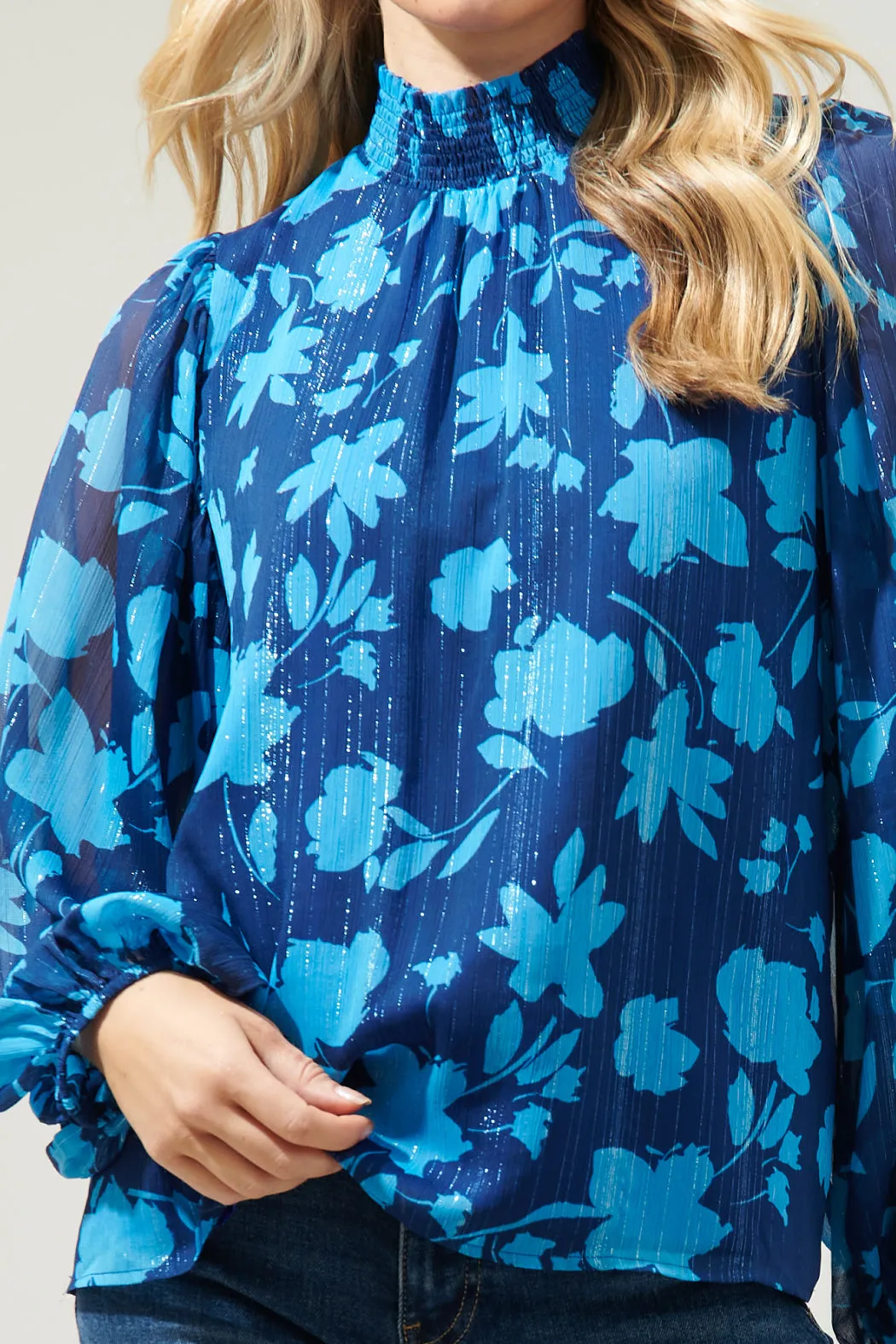 Sweetwater Floral Figaro Balloon Sleeve Blouse sold by Sugarlips product image thumbnail 5