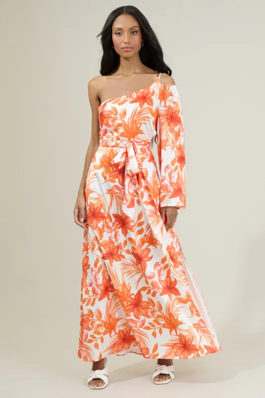 Nerola Floral One Shoulder Maxi Dress sold by Sugarlips