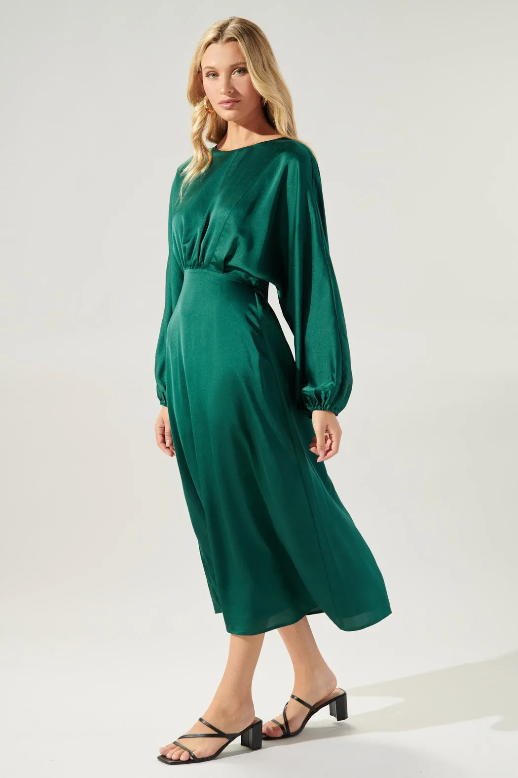 Chateau Satin Dolman Sleeve Midi Dress sold by Sugarlips product image thumbnail 3