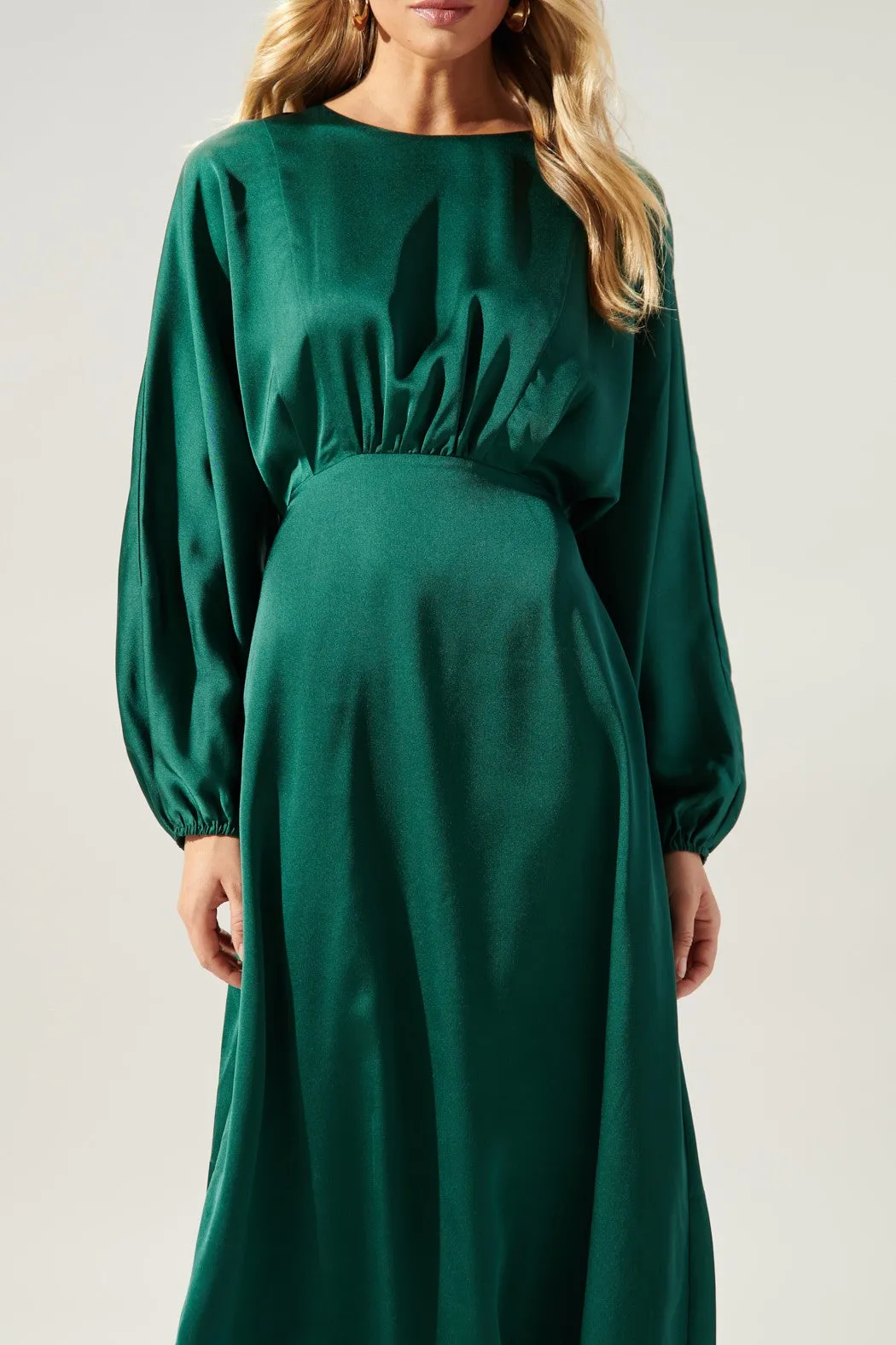 Chateau Satin Dolman Sleeve Midi Dress sold by Sugarlips product image thumbnail 5