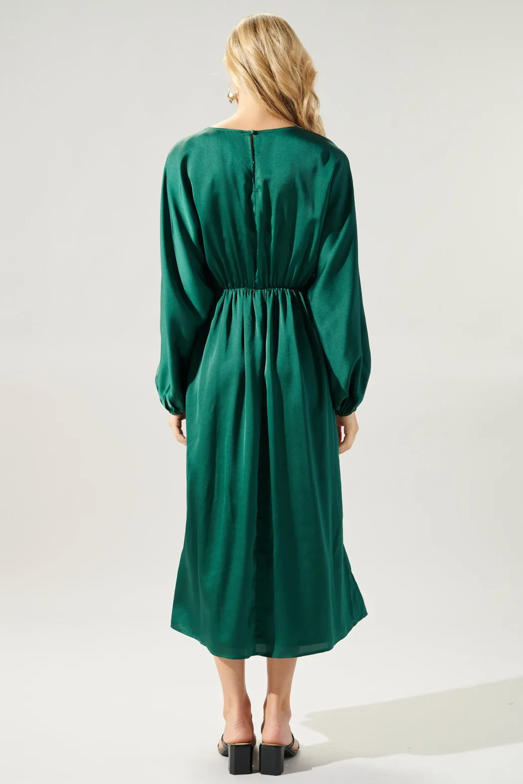 Chateau Satin Dolman Sleeve Midi Dress sold by Sugarlips product image thumbnail 2