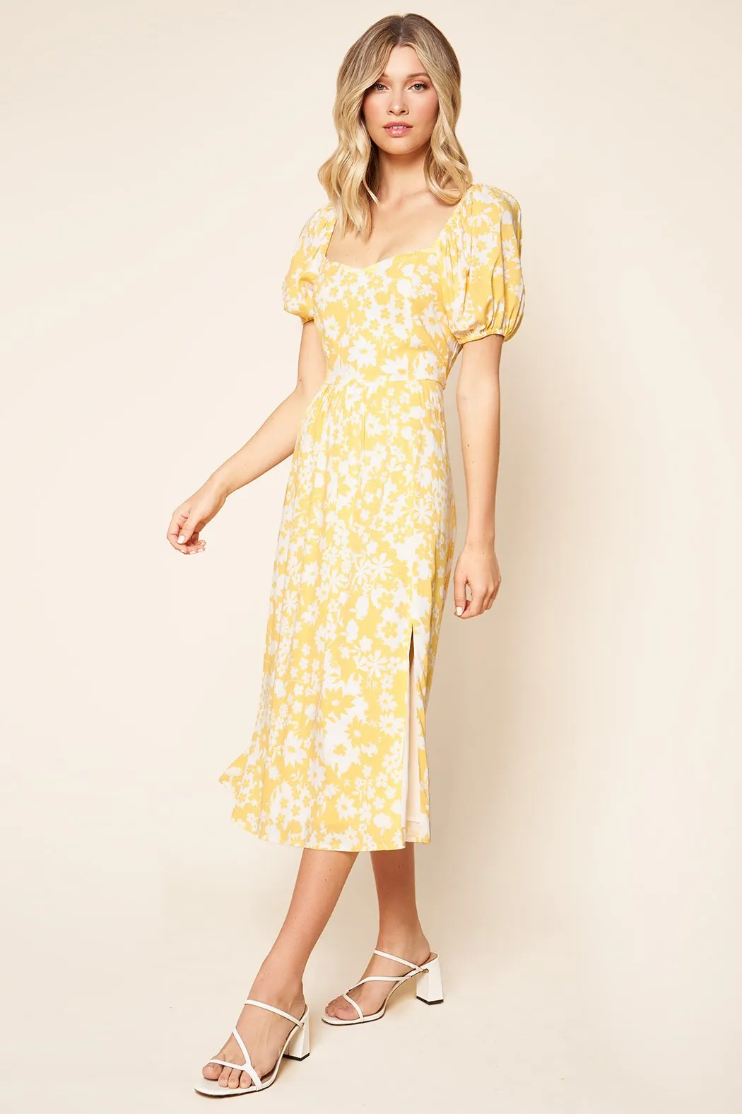 Marseille Floral Alessi Puff Sleeve Midi Dress sold by Sugarlips product image thumbnail 4