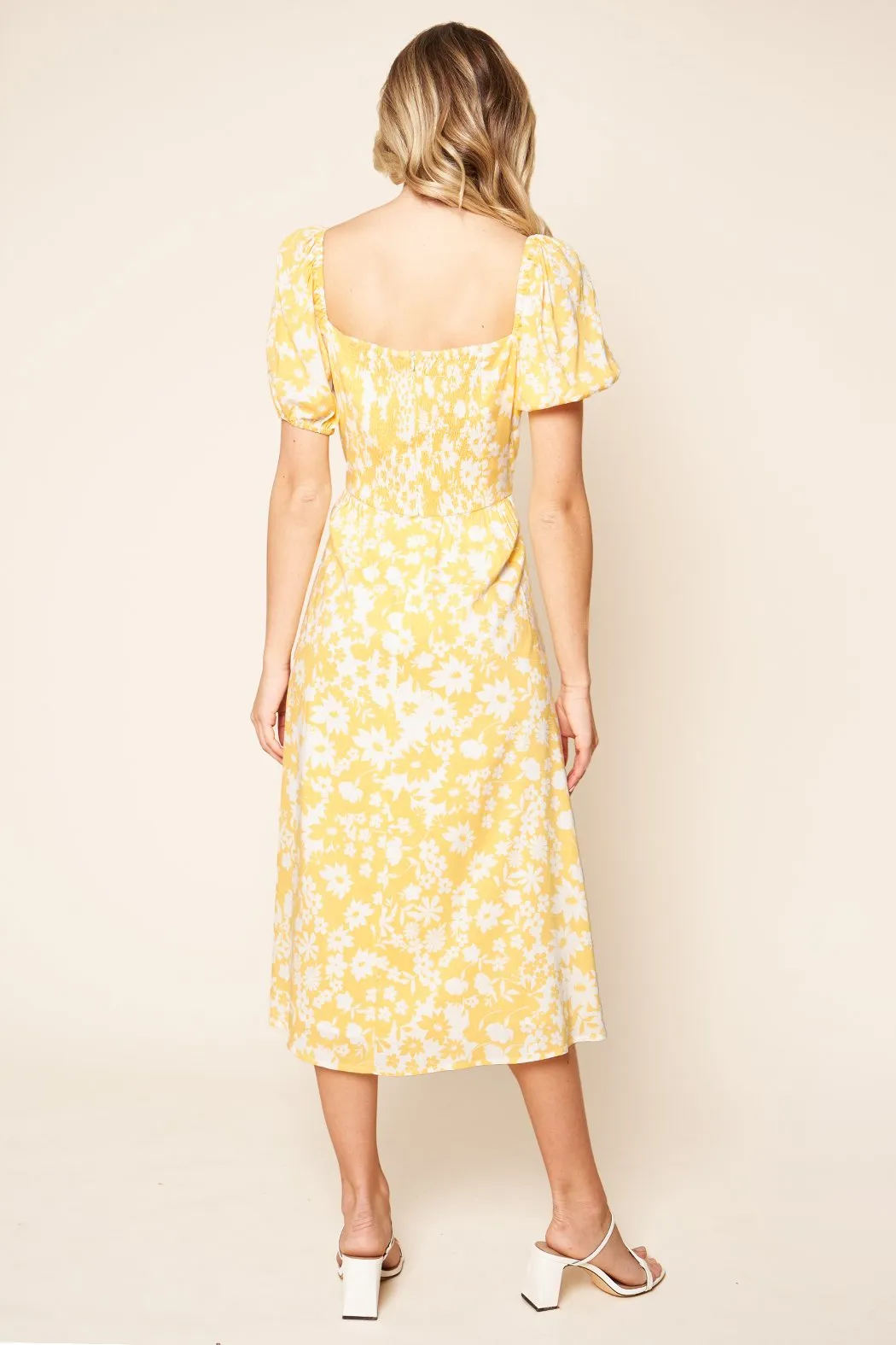 Marseille Floral Alessi Puff Sleeve Midi Dress sold by Sugarlips product image thumbnail 3