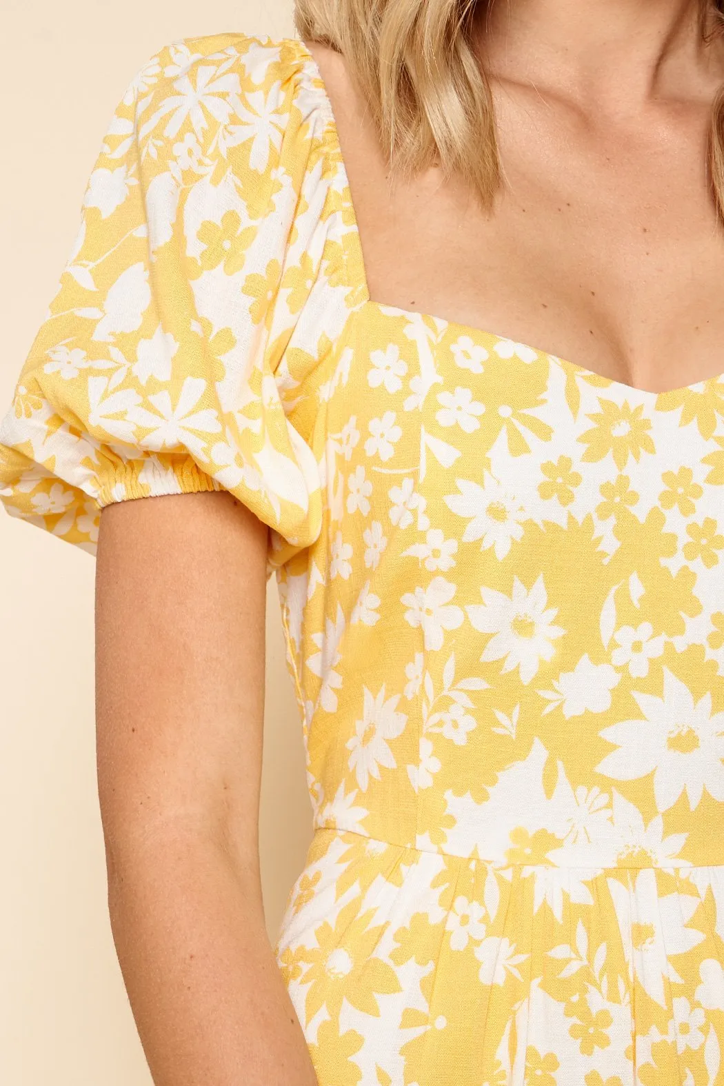 Marseille Floral Alessi Puff Sleeve Midi Dress sold by Sugarlips product image thumbnail 5