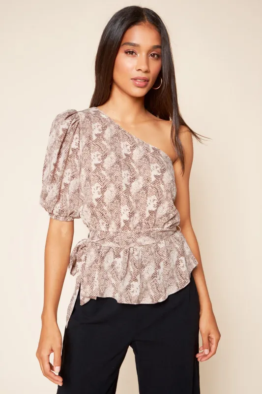 Taylor Snake One Shoulder Top sold by Sugarlips