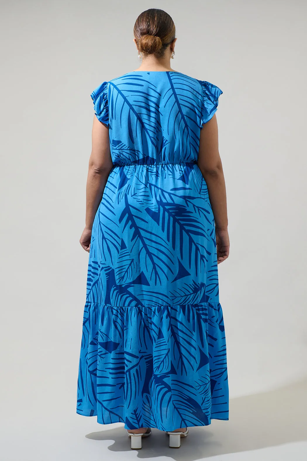 Maia Tropics Evianna Button Down Flutter Maxi Dress Curve sold by Sugarlips product image thumbnail 2