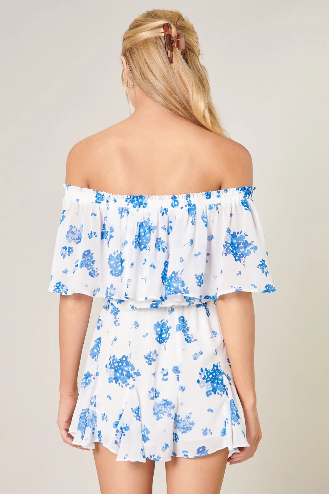 Fond of You Floral Off the Shoulder Besame Romper sold by Sugarlips product image thumbnail 3