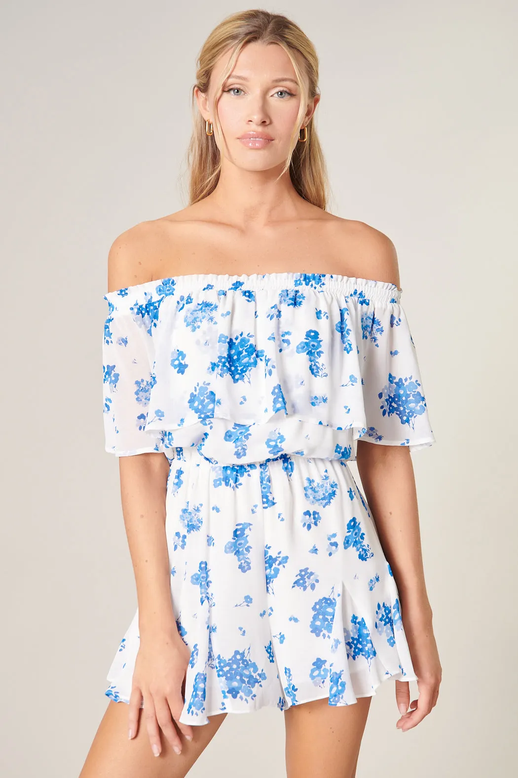Fond of You Floral Off the Shoulder Besame Romper sold by Sugarlips product image thumbnail 2