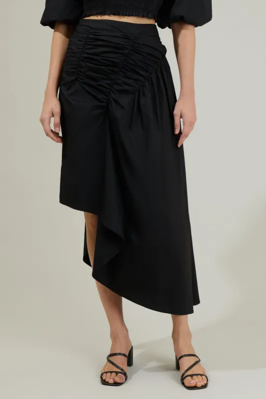 Belen Ruched Midi Skirt sold by Sugarlips