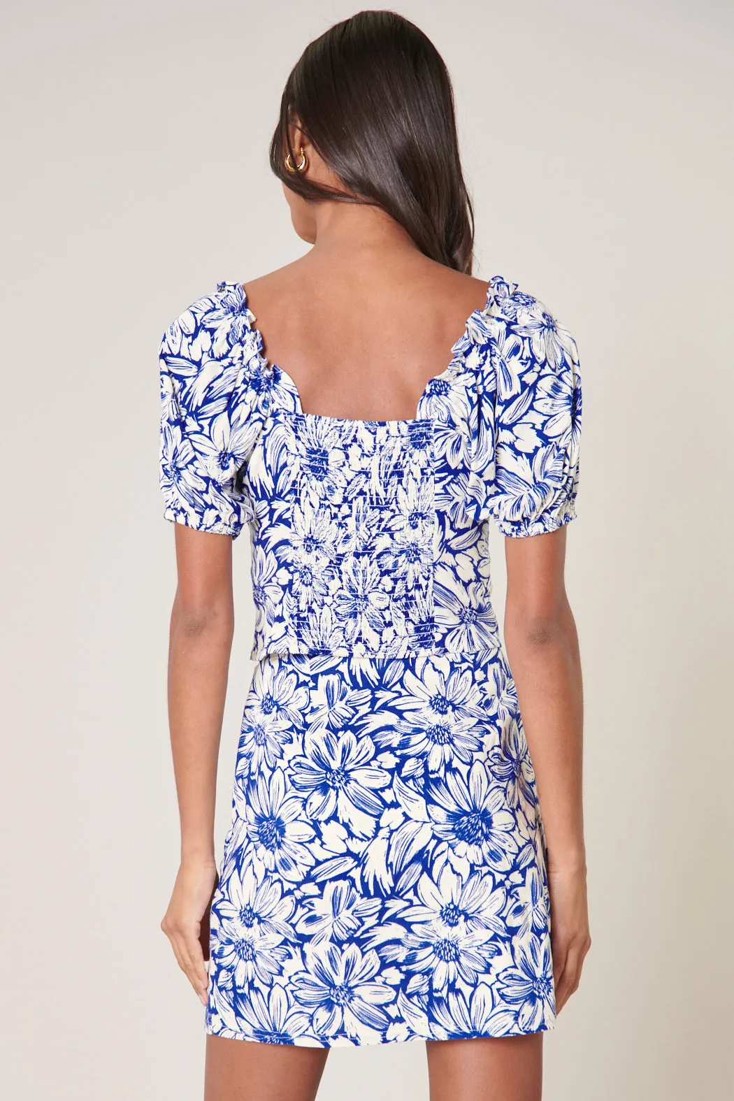 Giselle Floral Puff Sleeve Crop Top sold by Sugarlips product image thumbnail 2