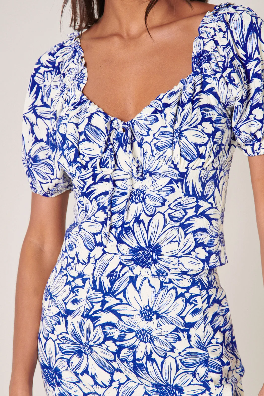 Giselle Floral Puff Sleeve Crop Top sold by Sugarlips product image thumbnail 5