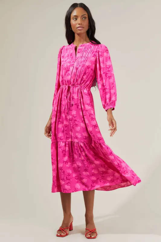 Clever Floral Midi Dress sold by Sugarlips