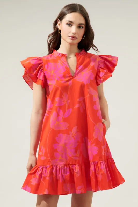 Maylene Mile Floral Ruffle Shift Dress sold by Sugarlips