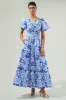Celeste Floral Palmer Poplin Tiered Maxi Dress sold by Sugarlips