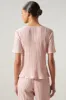Sarafina Short Sleeve Satin Plisse Top sold by Sugarlips