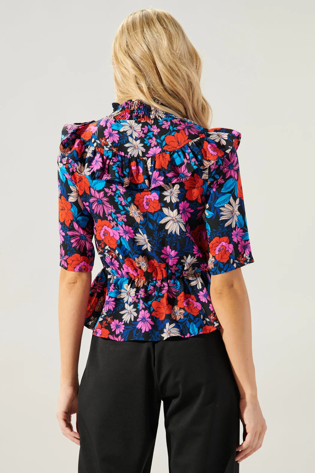 Ultra Flora Ruffle Peplum Top sold by Sugarlips product image thumbnail 2