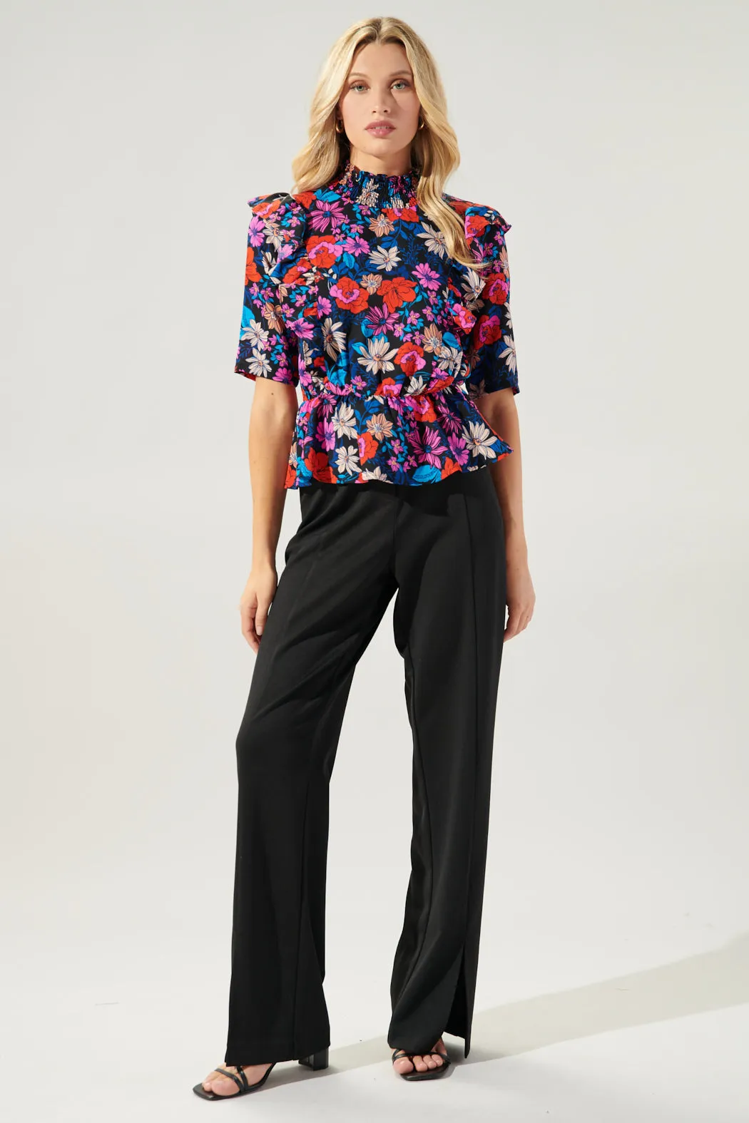 Ultra Flora Ruffle Peplum Top sold by Sugarlips product image thumbnail 4