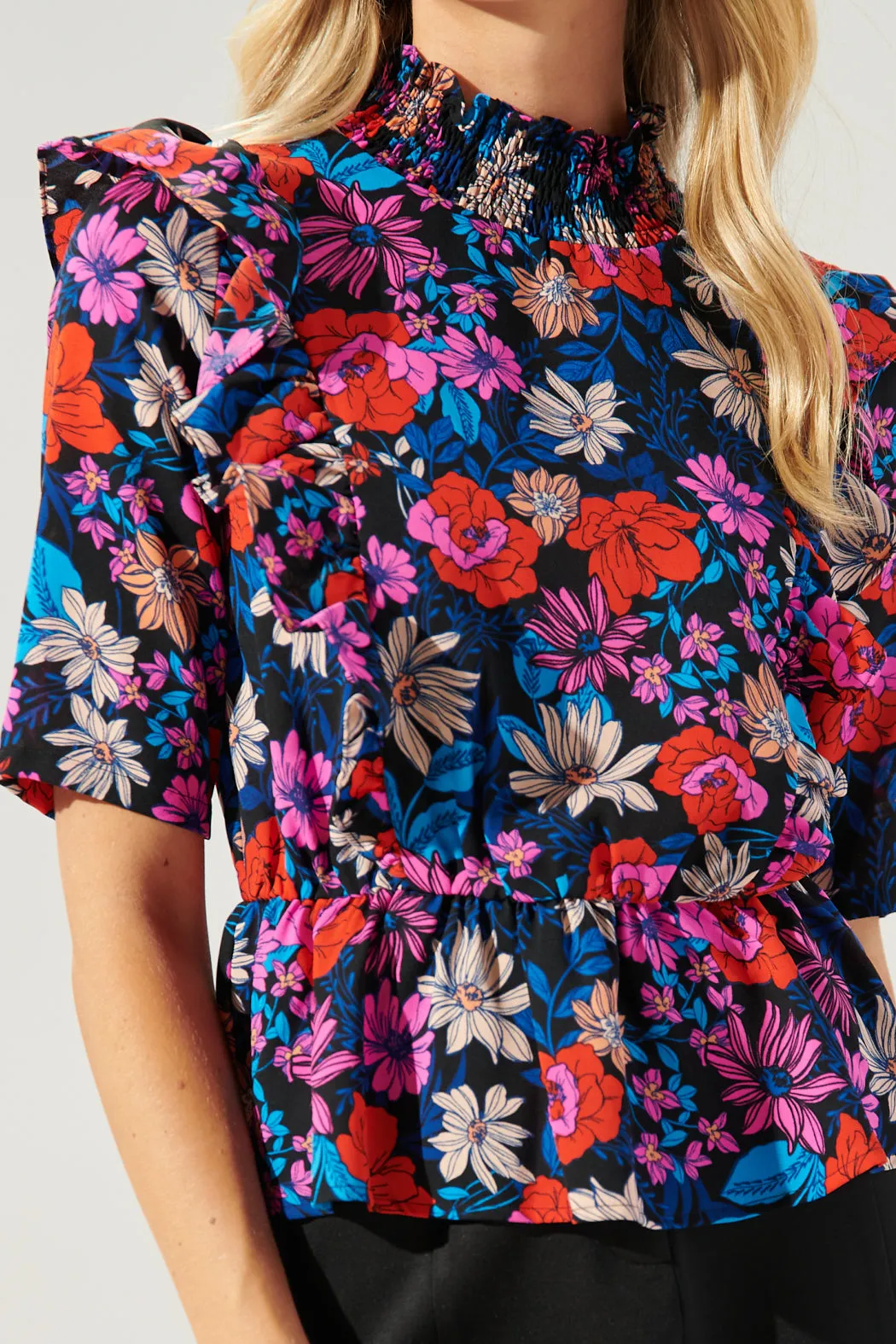 Ultra Flora Ruffle Peplum Top sold by Sugarlips product image thumbnail 5