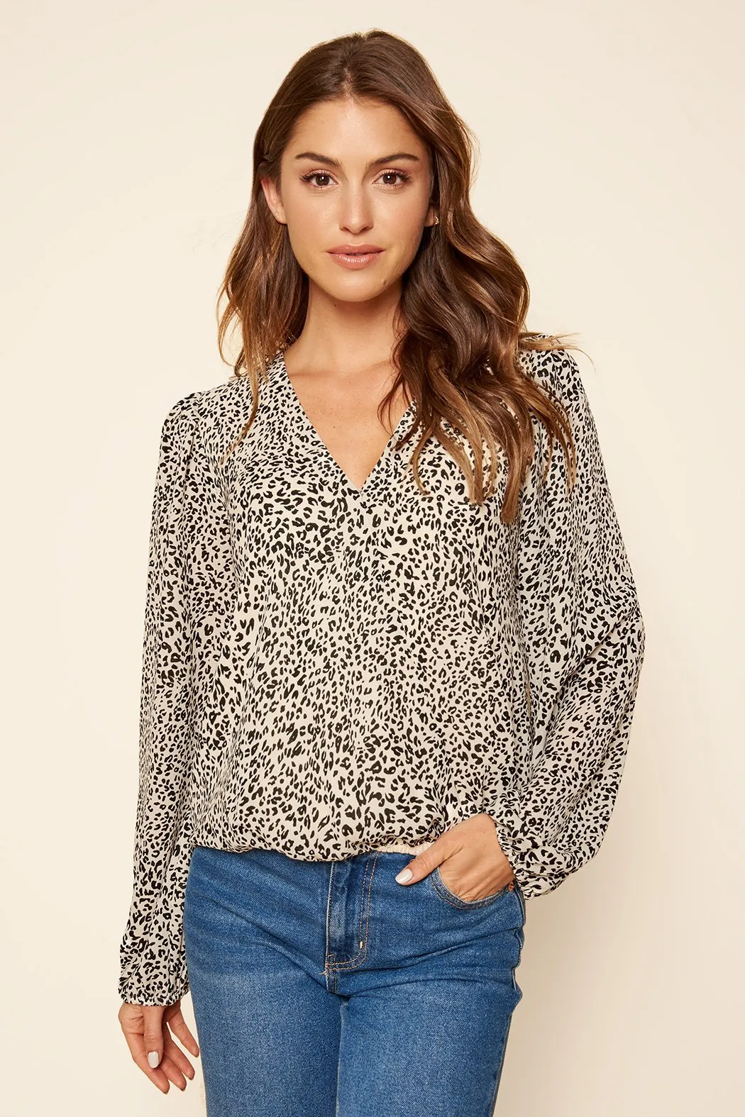 Wishful Thinking Bengel Leopard Surplice Blouse sold by Sugarlips