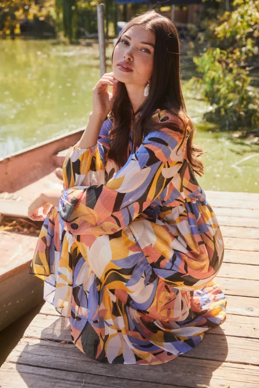 Congo Tropics Tiered Midi Dress sold by Sugarlips