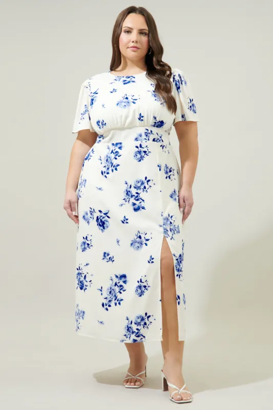 Sharlene Bloom Floral Midi Dress Curve sold by Sugarlips