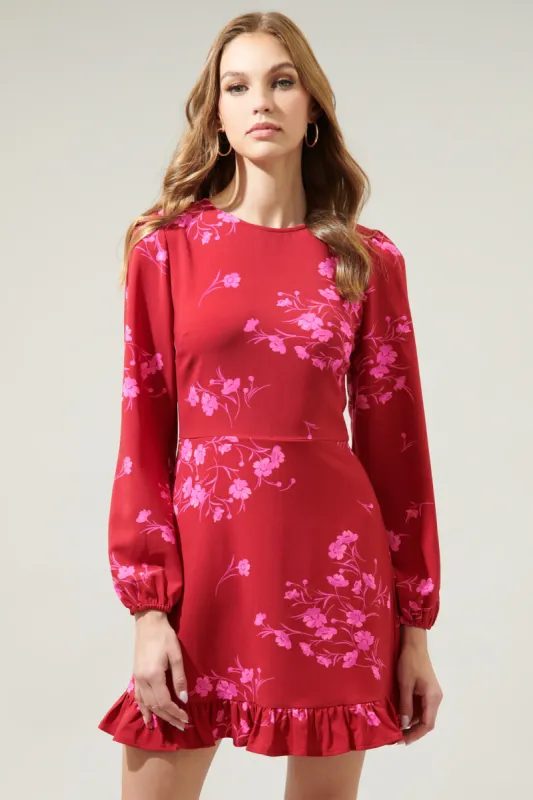 Gemma Floral Ruffle Flounce Mini Dress made by Sugarlips