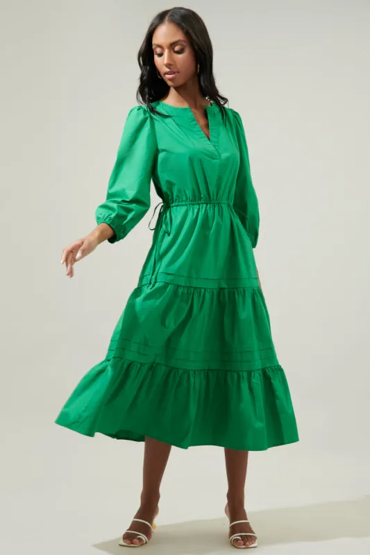 Atelier Poplin Tiered Midi Dress sold by Sugarlips