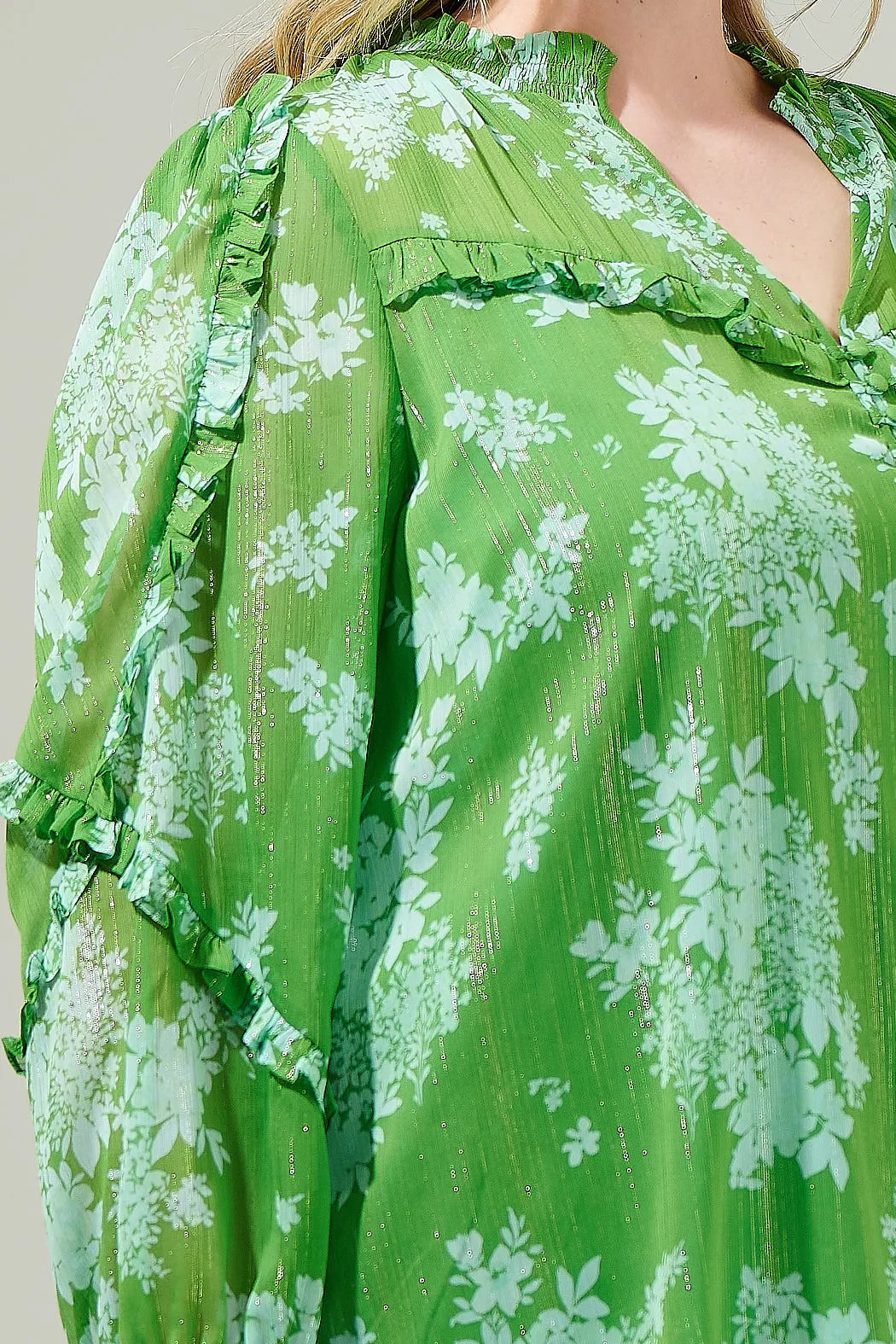 Polare Floral Ventura Split Neck Button Blouse Curve sold by Sugarlips product image thumbnail 5