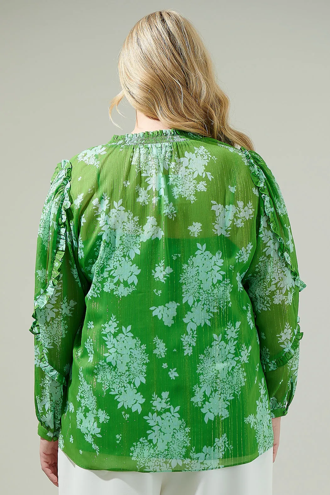 Polare Floral Ventura Split Neck Button Blouse Curve sold by Sugarlips product image thumbnail 2
