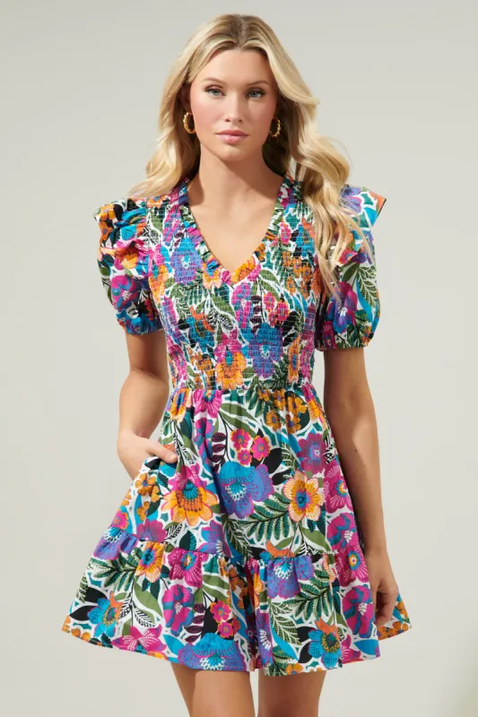 Santa Elena Leones Smocked Mini Dress sold by Sugarlips