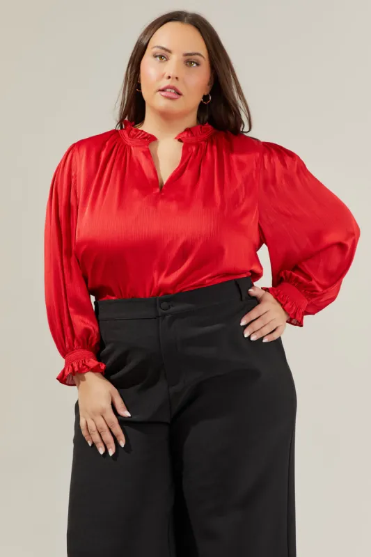 Rodeo Split Neck Blouse Curve made by Sugarlips