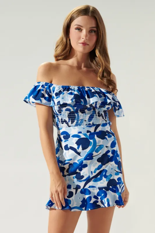 Gypsum Berry Floral Smocked Off the Shoulder Top sold by Sugarlips