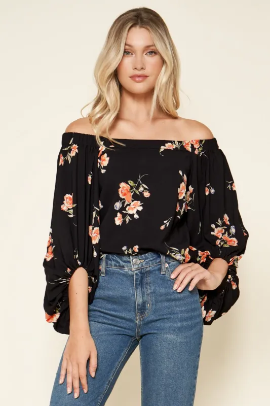 Girls Just Want to Have Fun Balloon Sleeve Top sold by Sugarlips