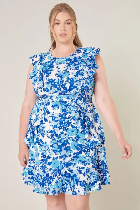 Trieste Ruffle Detail Mini Dress Curve sold by Sugarlips