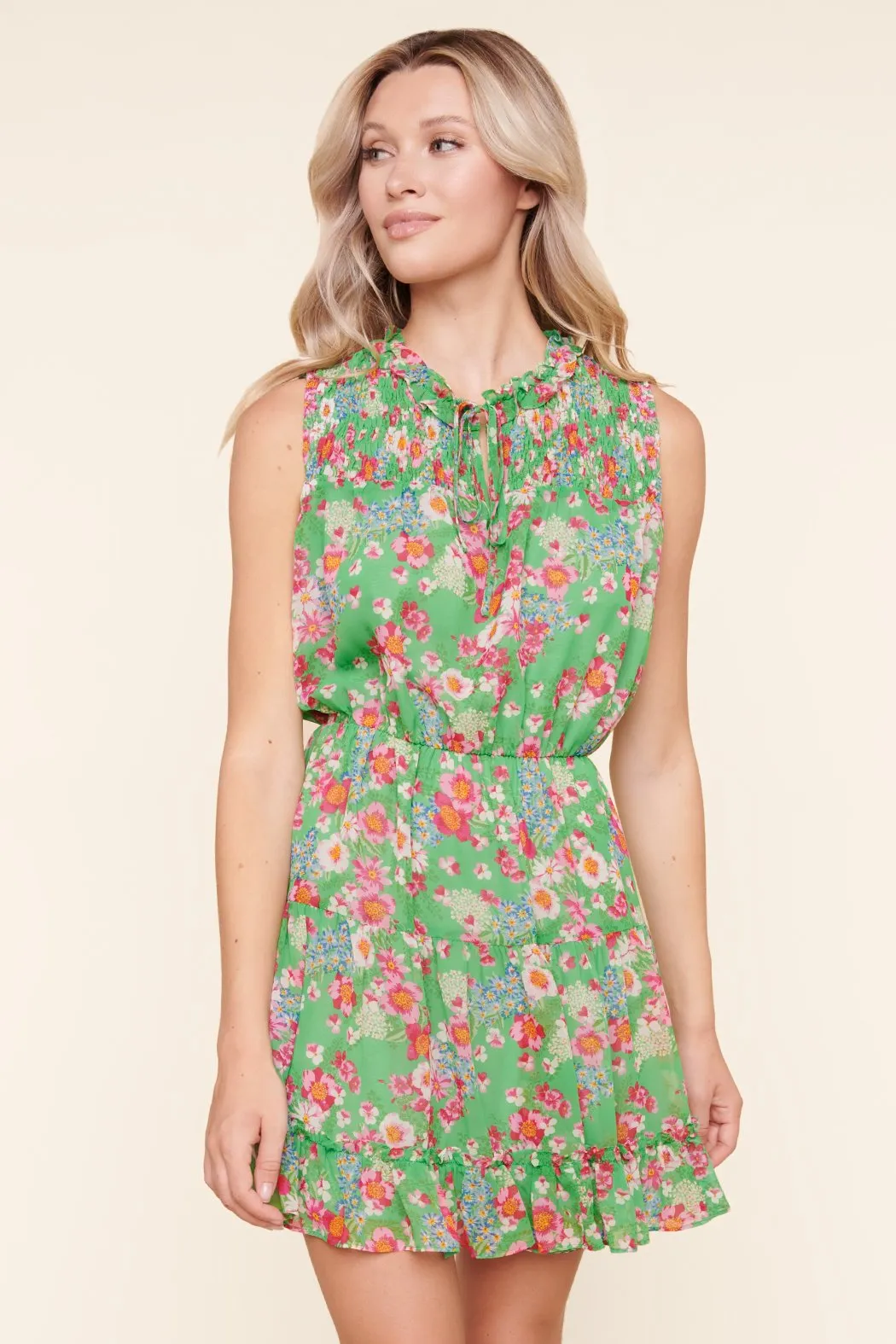 Akina Graceland Ruffle Trim Mini Dress sold by Sugarlips