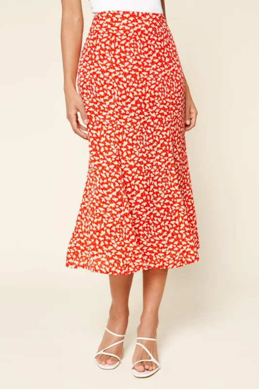 Pretty Fresh Floral Print Midi Skirt sold by Sugarlips