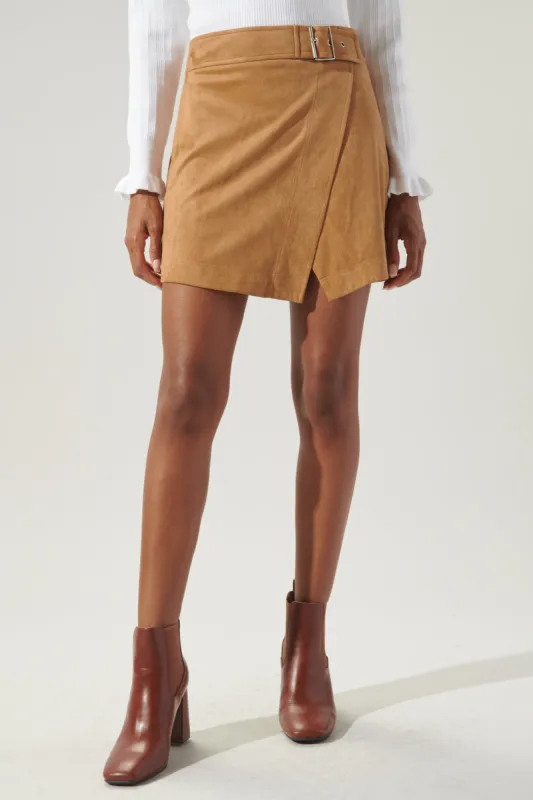 Desert Heart Faux Suede Asymmetrical Mini Skirt sold by Sugarlips